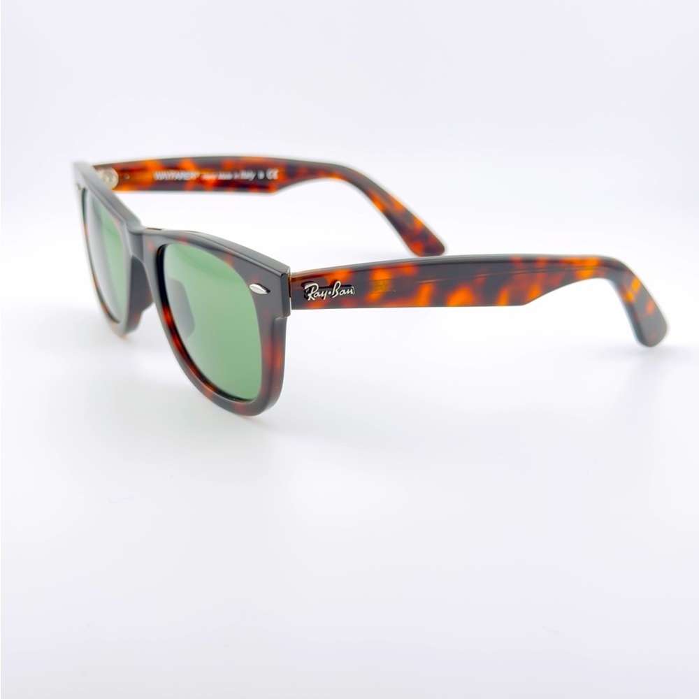 Ray-Ban Sunglasses RB2140 Original Wayfarer Tortoise Frame Green Lenses 50mm - Picture 10 of 14